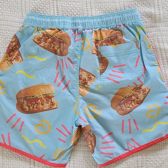 Flomotion Men's Fun Sandwich Image Swim Trunks - Size Medium - Picture 2 of 8